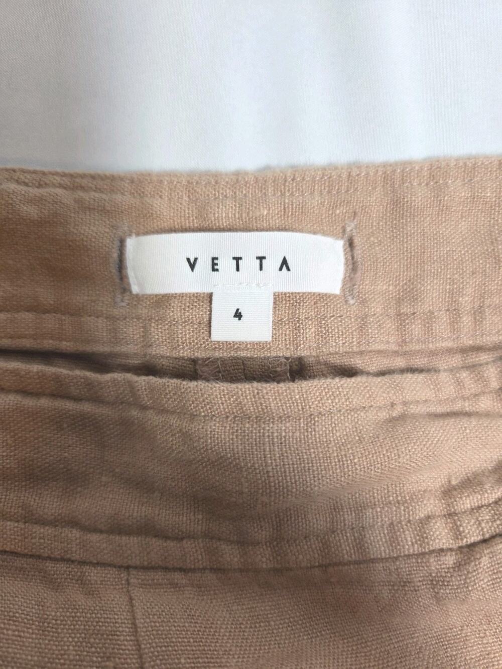 VETTA Capsule Wander Linen Wide Leg Crop Pants Clay Blush Pink Size 4